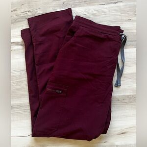 Figs Burgundy Scrub Pants